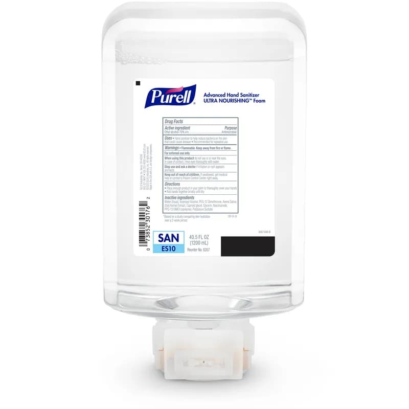 Purell® Advanced ULTRA NOURISHING™ Hand Sanitizer 1200 mL 4.33X3.36X8.64 IN Foaming For ES10 2/Case