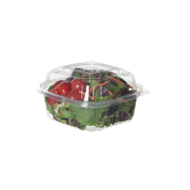 Veridian™ Take-Out Container Hinged 6X6X3 IN PLA Translucent Green 240/Case
