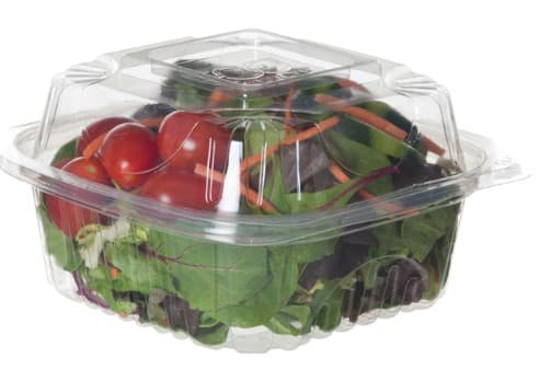 Veridian™ Take-Out Container Hinged 6X6X3 IN PLA Translucent Green 240/Case