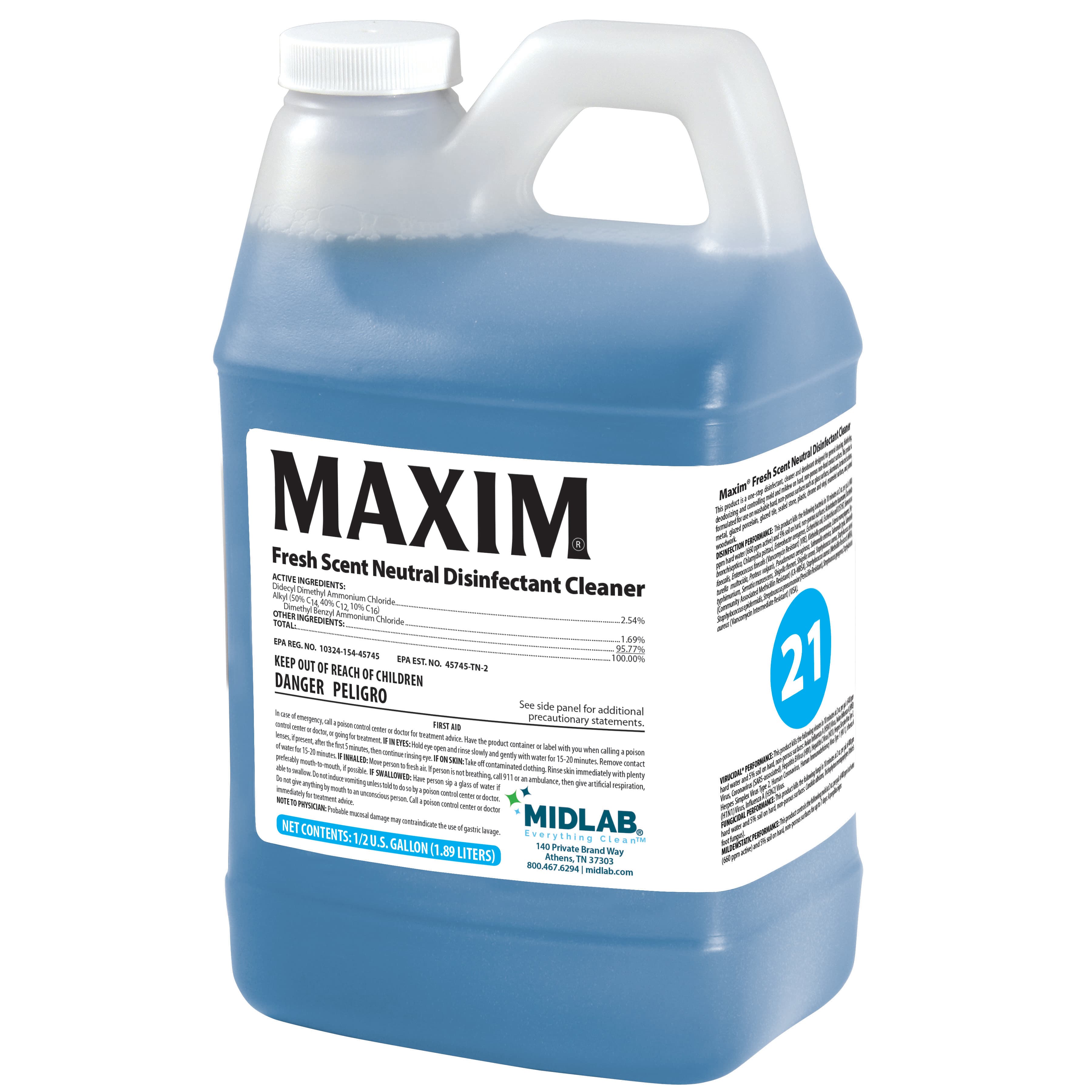 Maxim® Fresh Scent Disinfectant Cleaner 64 OZ Neutral 4/Case
