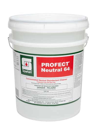Profect® Neutral 64 Fragrance Free Disinfectant Cleaner 5 GAL Hospital Grade Neutral Dye Free 1/Pail