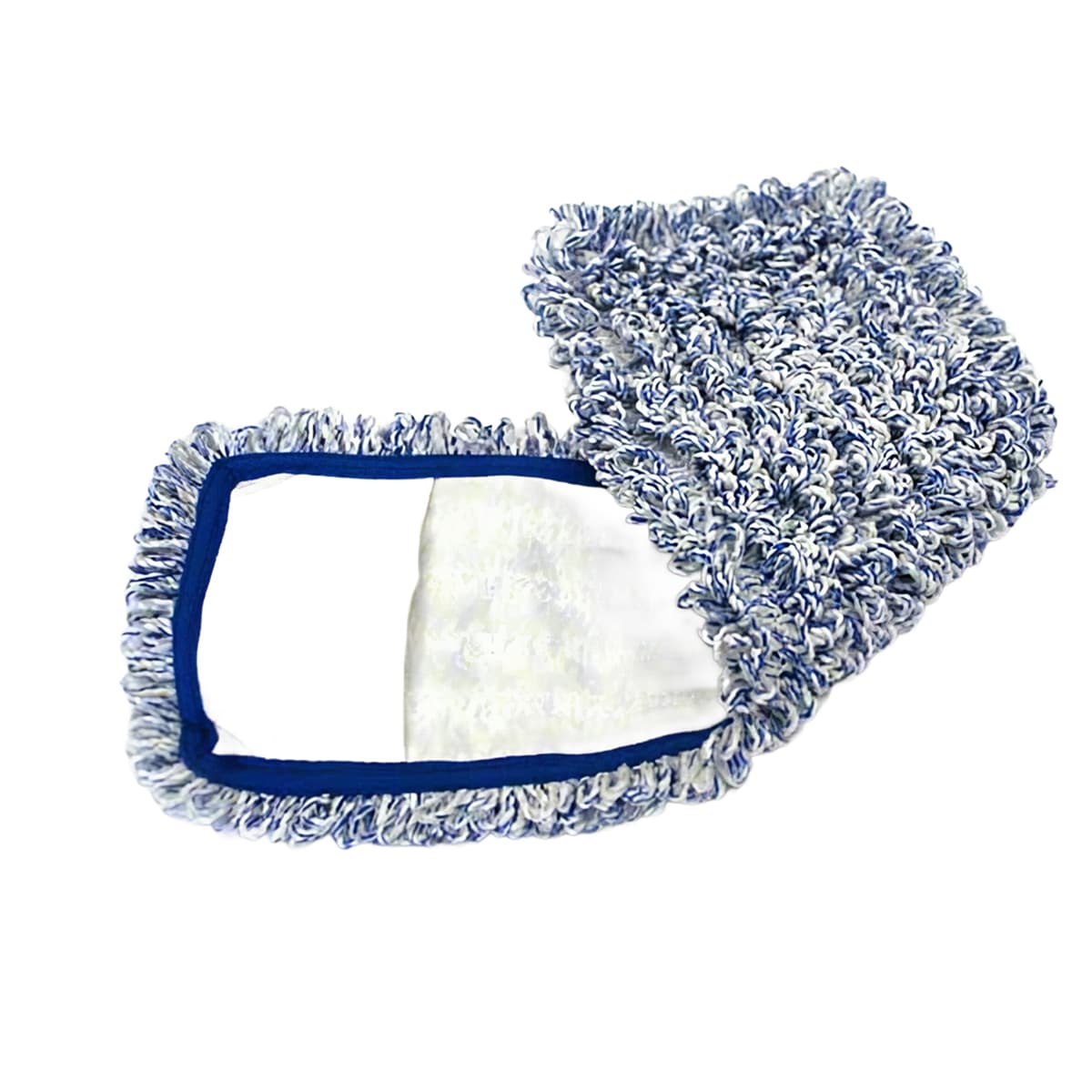 Mop Pocket 18 IN Blue Microfiber Flat Head 12/Pack