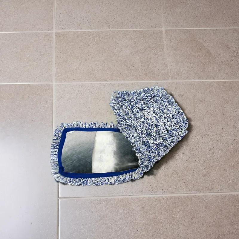 Mop Pocket 18 IN Blue Microfiber Flat Head 12/Pack