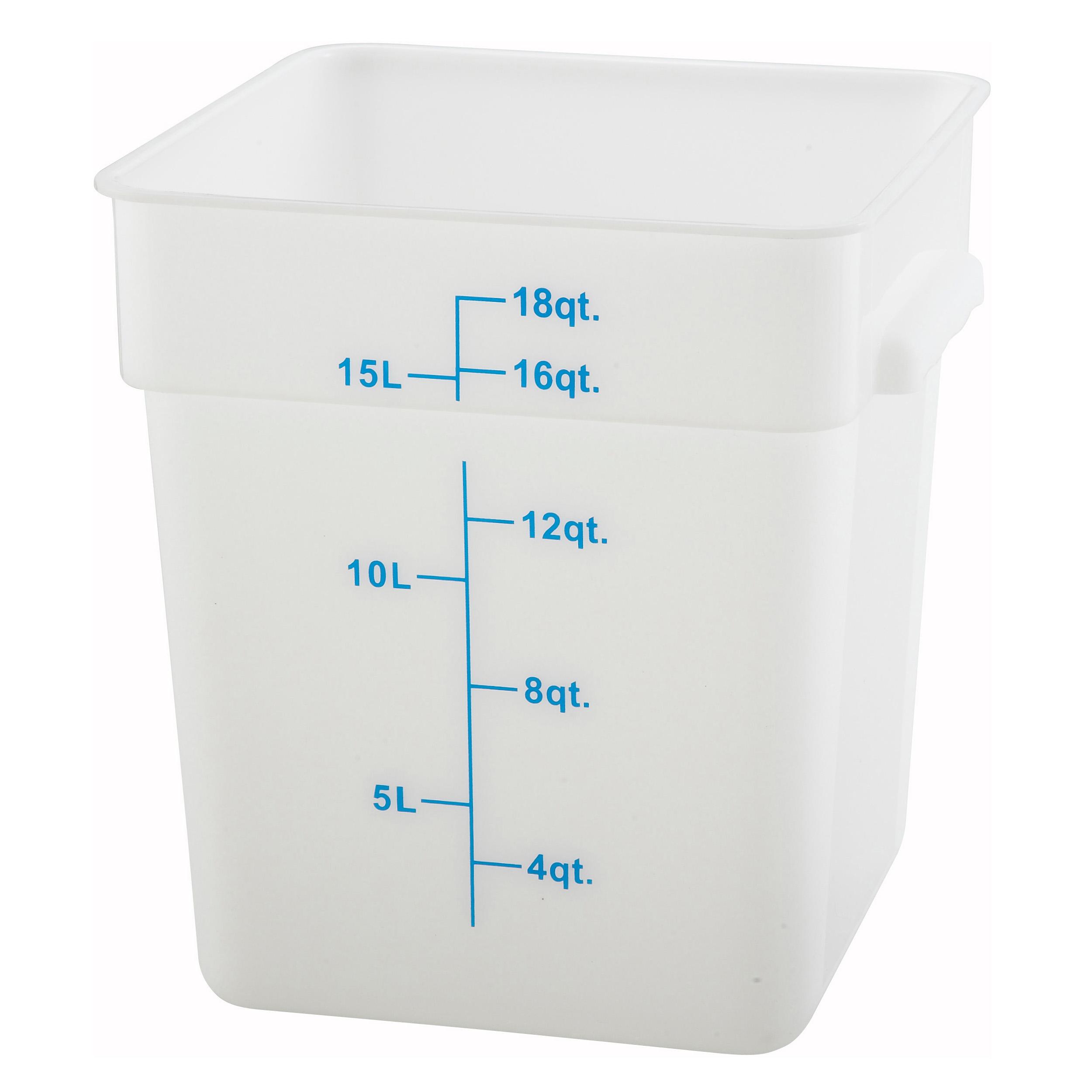 Food Storage Container 18 QT Translucent PP 1/Each