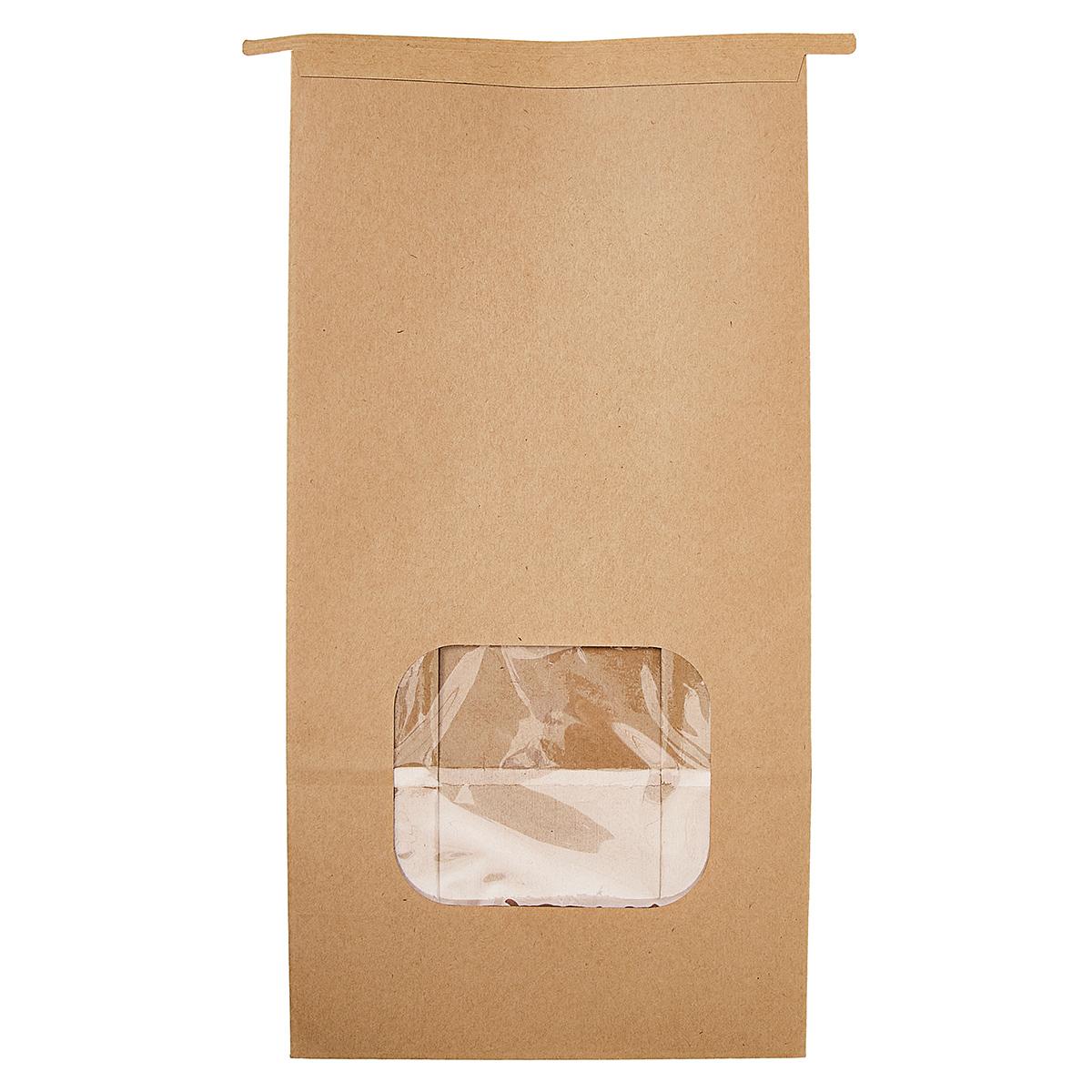 Tortilla Chip Bag Large (LG) 7.5X4.25X14.65 IN Kraft With Window 250/Case