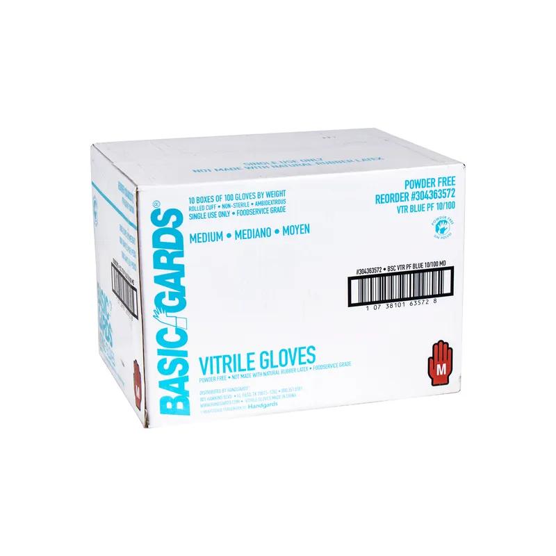BasicGards® Gloves Medium (MED) Light Blue Vitrile Powder-Free 100 Count/Box 10 Box/Case 1000 Count/Case