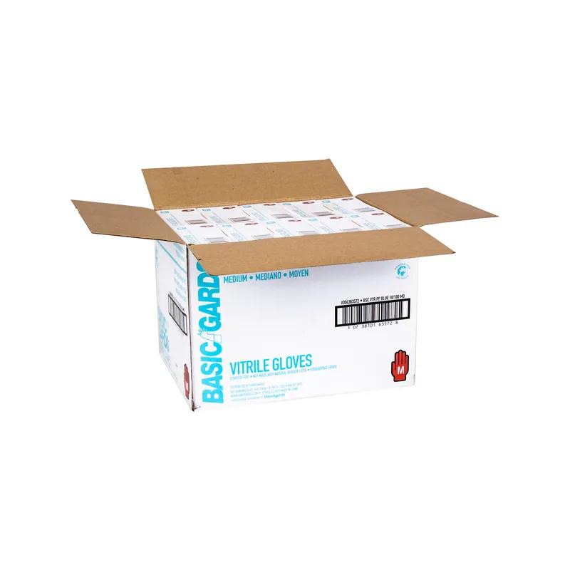 BasicGards® Gloves Medium (MED) Light Blue Vitrile Powder-Free 100 Count/Box 10 Box/Case 1000 Count/Case