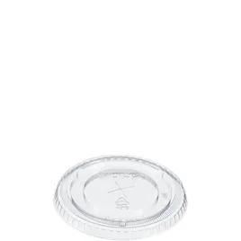 Dart® Lid Flat 3.413X0.358 IN PET Clear For 3.5 OZ Cold Cup With Hole Freezer Safe 100 Count/Pack 25 Packs/Case