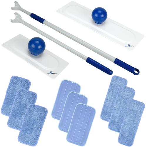 Sphergo® Floor Cleaning Kit Includes: Handle, Ext Pole, 2 Tools, 1 Med, 1 Lg, & 3 Med Pads, 3 Med & 3 Lg Specialty Pads