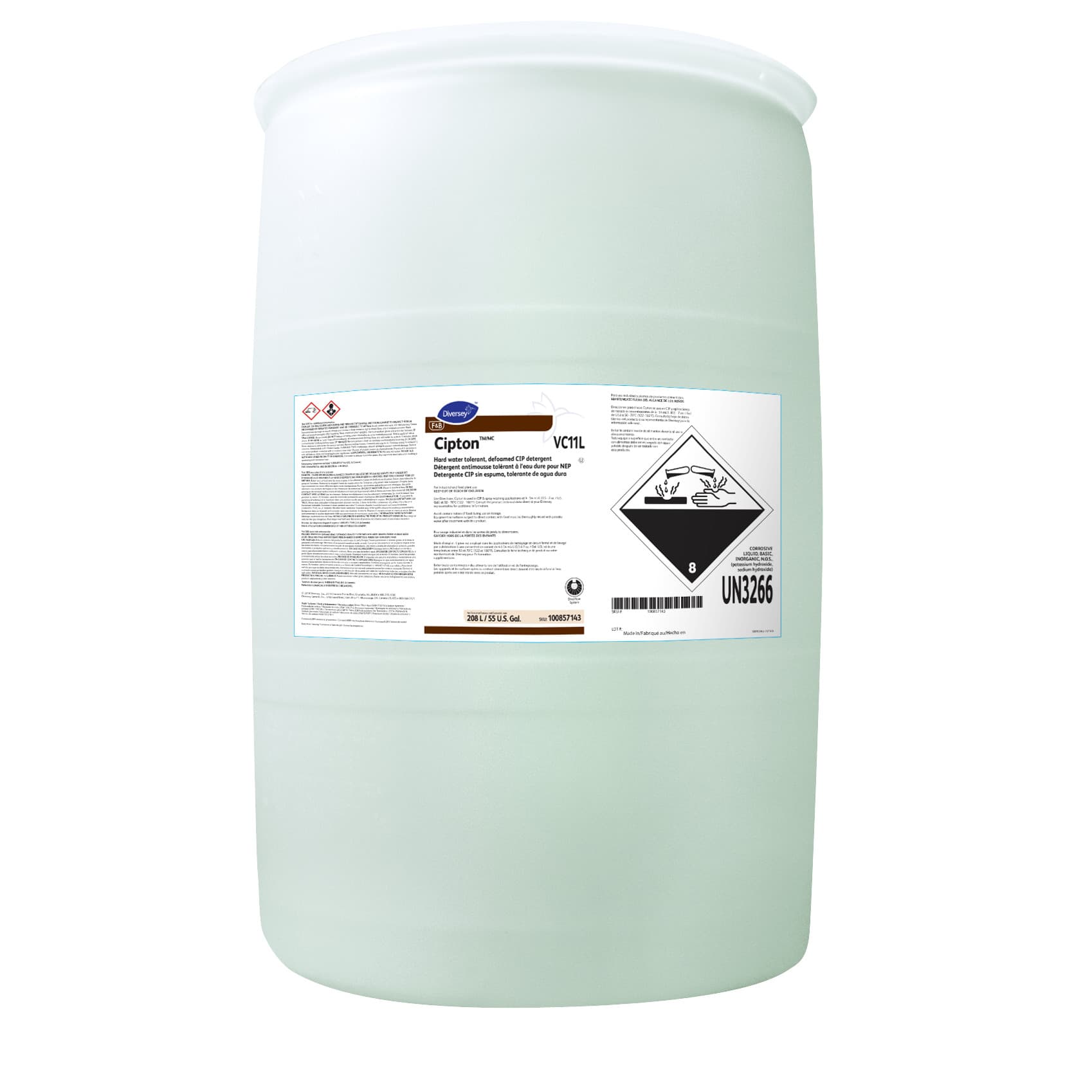 Cipton Sweet Scent Hard Water Tolerant 55 GAL Defoamed Liquid Caustic 1/Drum