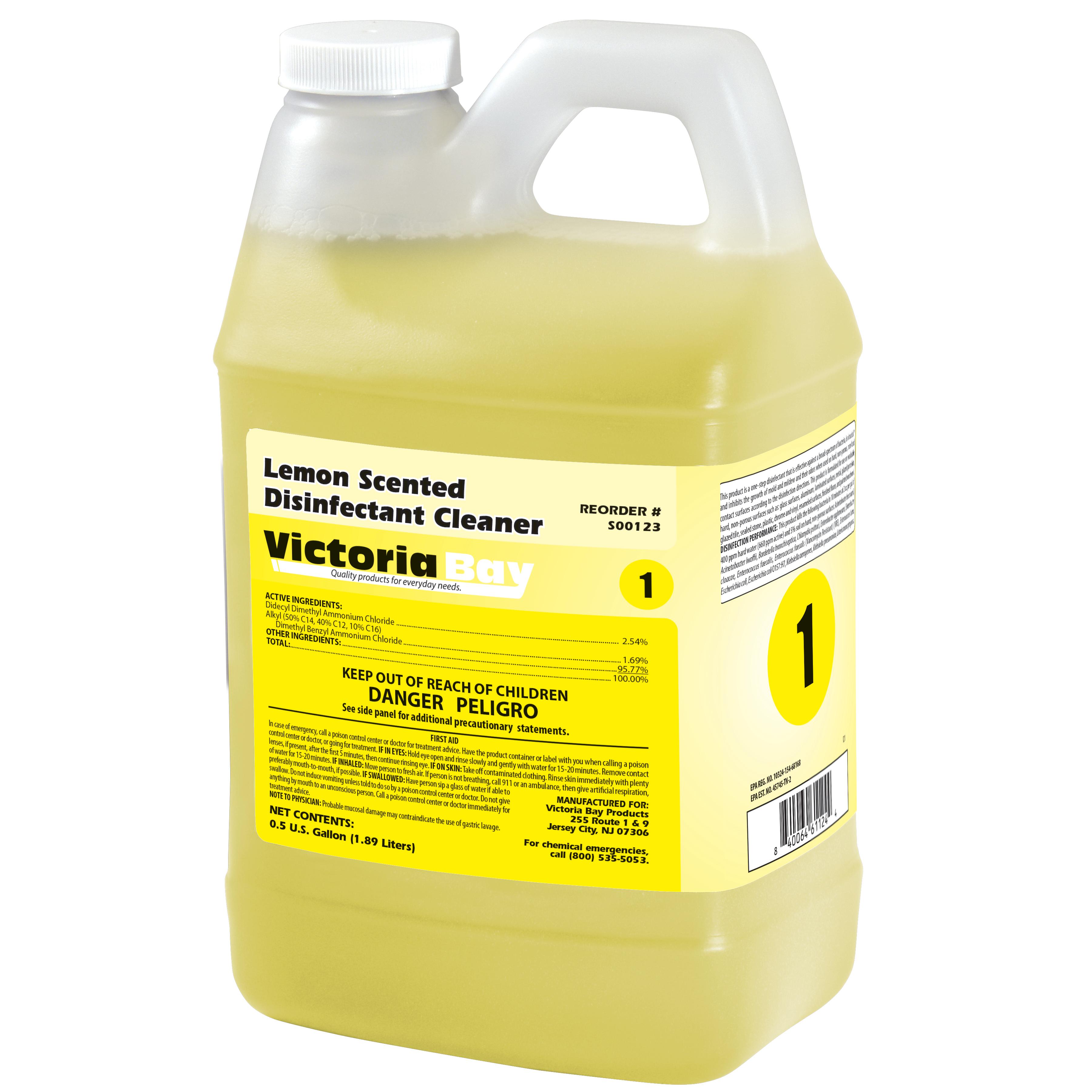 Victoria Bay Lemon Scented Disinfectant Cleaner CMS #1 64 OZ 4/Case