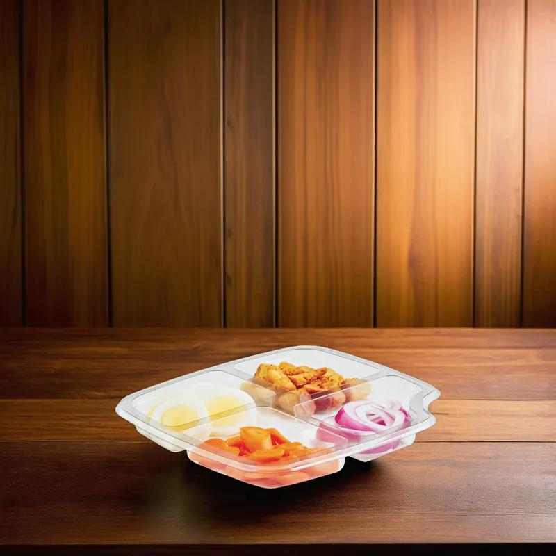 Salad Bowl Insert Medium (MED) 4 Compartment Clear Tamper-Evident 408/Case