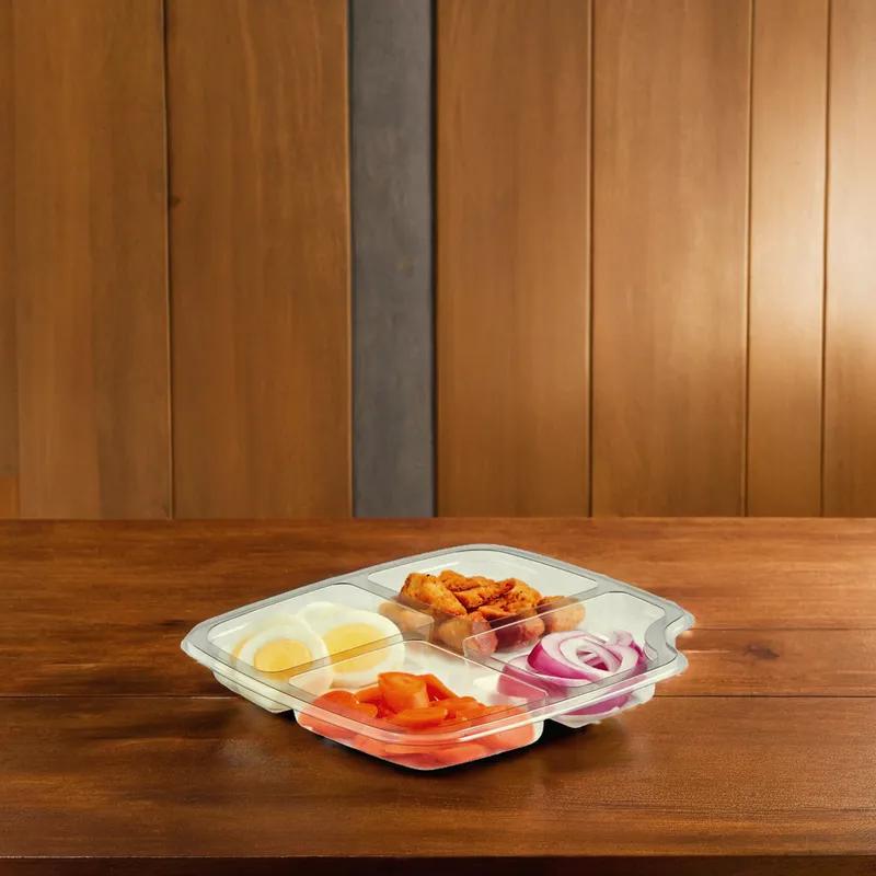 Salad Bowl Insert Medium (MED) 4 Compartment Clear Tamper-Evident 408/Case