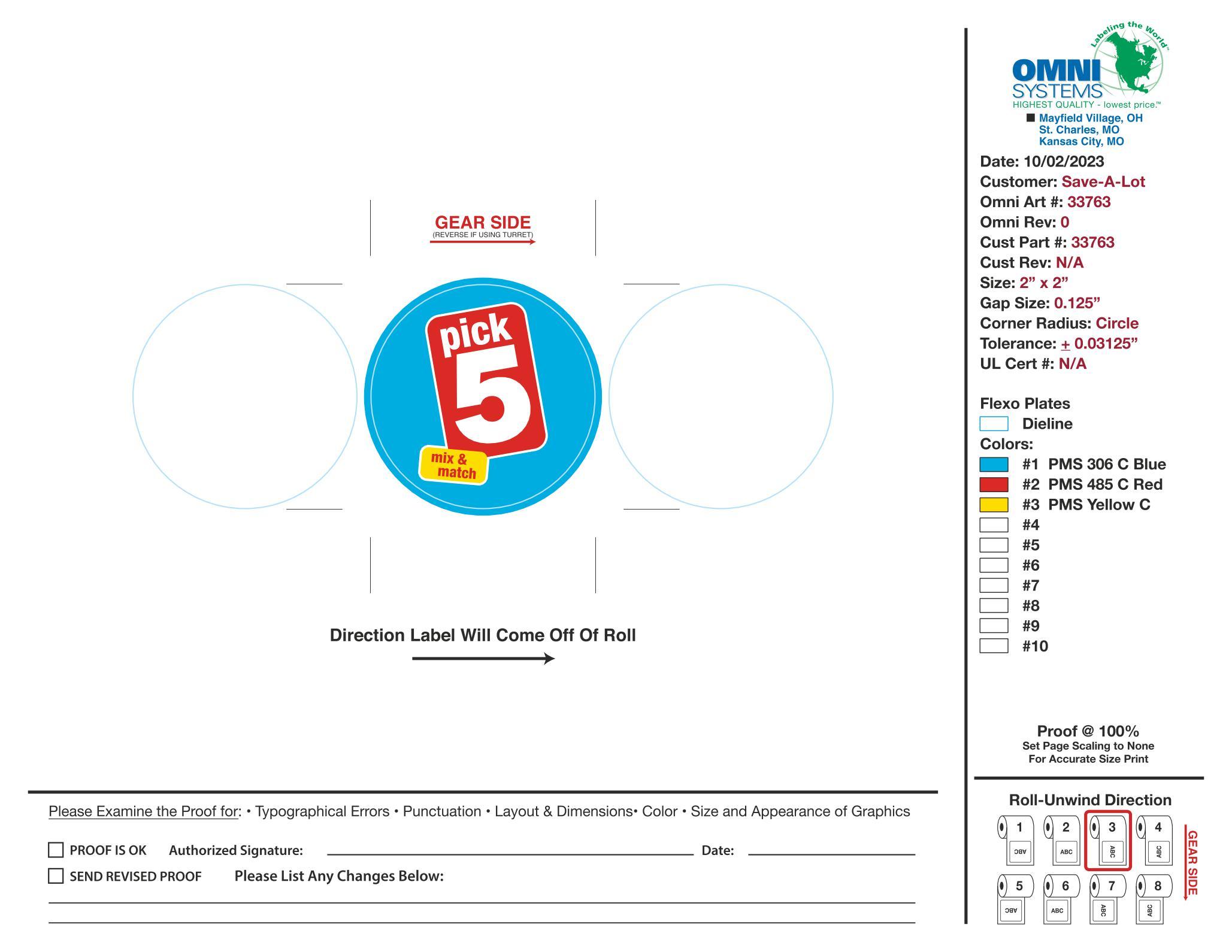 Pick 5 Mix & Match Label 500 Count/Roll 4 Rolls/Case