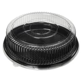 Victoria Bay Catering Tray Base With High Dome Lid 16 IN PET Black Clear Round 25/Case