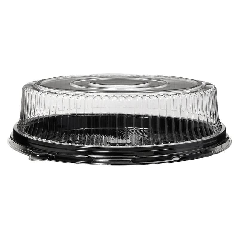 Victoria Bay Catering Tray Base With High Dome Lid 16 IN PET Black Clear Round 25/Case