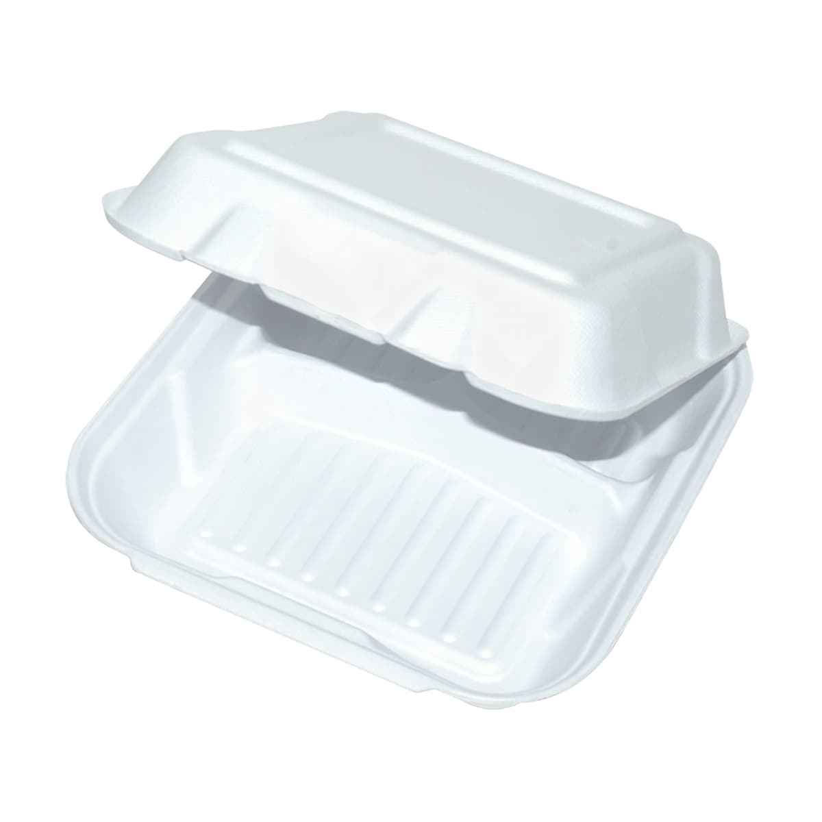 Harvest Take-Out Container Hinged 9X9X3 IN 3 Compartment Pulp Fiber White Square 200/Case