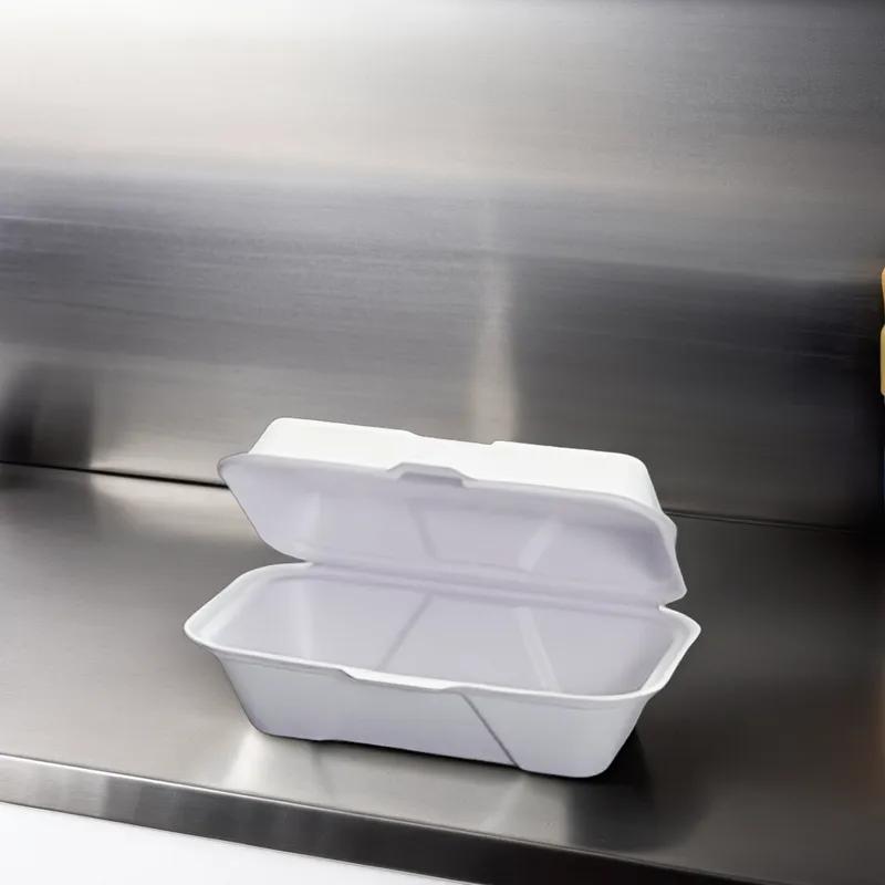 Harvest Take-Out Container Hinged 9.1X6.2X3.2 IN Pulp Fiber White Rectangle 200/Case