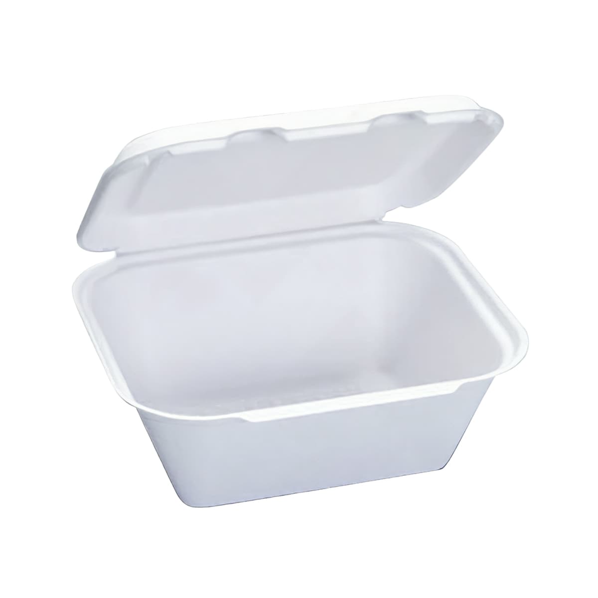 Utility Take-Out Container Hinged Large (LG) 9X7.8X3.9 IN Pulp Fiber White Rectangle 200/Case