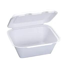Utility Take-Out Container Hinged Large (LG) 9X7.8X3.9 IN Pulp Fiber White Rectangle 200/Case