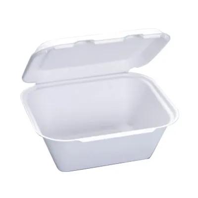 Utility Take-Out Container Hinged Large (LG) 9X7.8X3.9 IN Pulp Fiber White Rectangle 200/Case