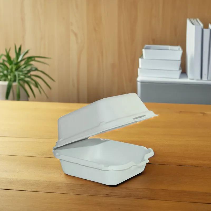 Harvest Take-Out Container Hinged 5.7X5.7X3 IN Pulp Fiber White Square 500/Case