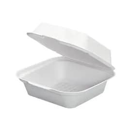 Harvest Take-Out Container Hinged 6X6 IN Pulp Fiber White Square 400/Case