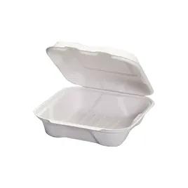 Harvest Take-Out Container Hinged 8X8 IN Pulp Fiber White Square 200/Case