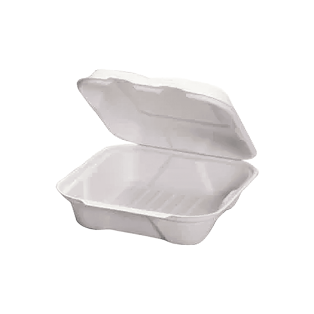 Harvest Take-Out Container Hinged 8X8 IN Pulp Fiber White Square 200/Case