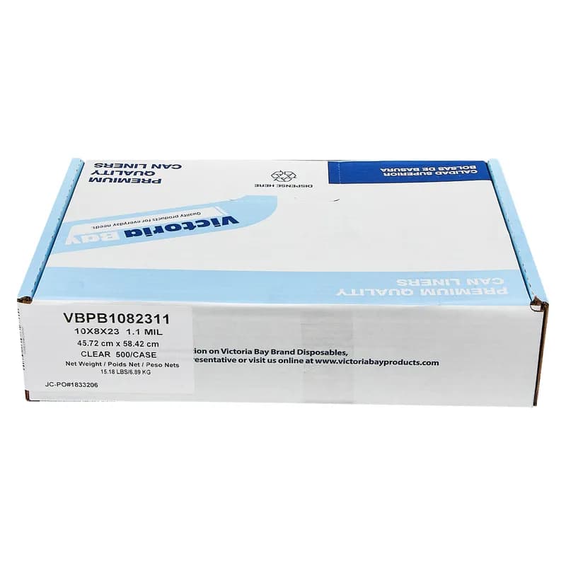 Victoria Bay Poly Bag 10X8X23 IN Clear LDPE 1.1MIL 500/Case