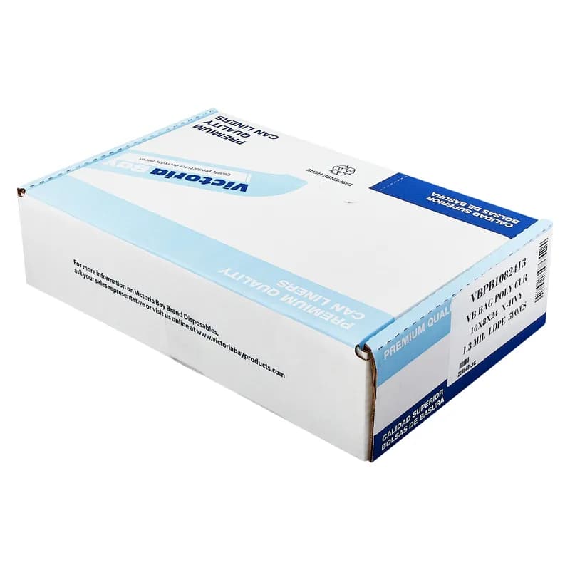 Victoria Bay Poly Bag 10X8X24 IN Clear LDPE 1.3MIL Extra Heavy 500/Case