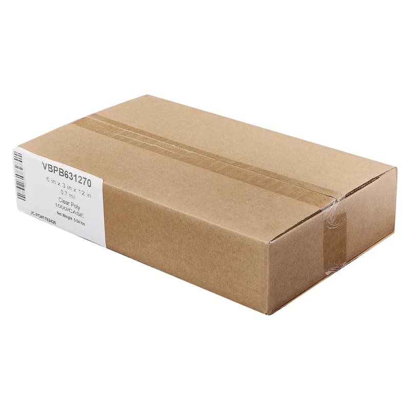 Victoria Bay Poly Bag 6X3X12 IN Clear LDPE 0.7MIL 1000/Case