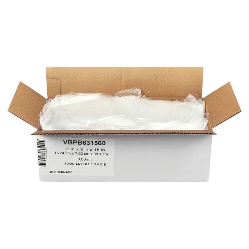 Victoria Bay Poly Bag 6X3X15 IN Clear LDPE 0.6MIL 1000/Case