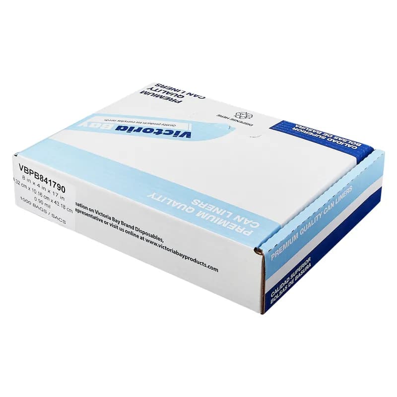 Victoria Bay Poly Bag 8X4X17 IN Clear LDPE 0.9MIL Extra Heavy 1000/Case