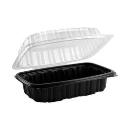 Bubbakoo's Burritos Culinary Classics® Take-Out Container Hinged 9X6X3 IN Black Clear Microwave Safe Anti-Fog 120/Case