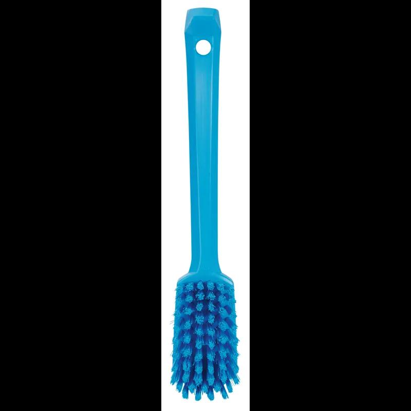 Vikan® Utility Brush 10.2X1.6X2.8 IN Polyester Polypropylene (PP) Stainless Steel Blue Medium Stiff Bristles 1/Each