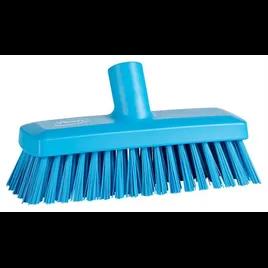 Vikan® Wall Deck Scrub Brush 8.9X3X4.5 IN Polyester PP Stainless Steel Blue Hard Stiff Bristles Compact 1/Each