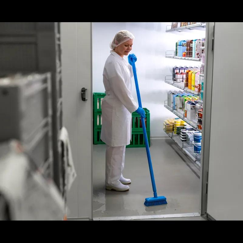 Vikan® Wall Deck Scrub Brush 8.9X3X4.5 IN Polyester PP Stainless Steel Blue Hard Stiff Bristles Compact 1/Each