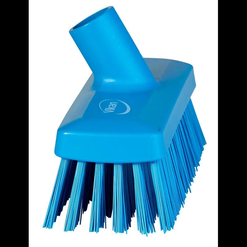 Vikan® Wall Deck Scrub Brush 8.9X3X4.5 IN Polyester PP Stainless Steel Blue Hard Stiff Bristles Compact 1/Each