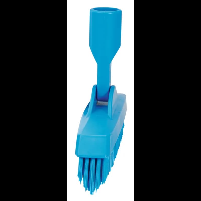 Vikan® Grout & Tile Brush 8.9X1.4X3.5 IN PP Polyester Stainless Steel Blue Extra Stiff Bristles 1/Each