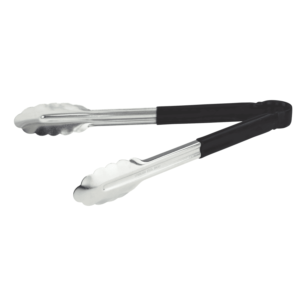 Tongs 12X1.625 IN Stainless Steel Black Utility 1/Each