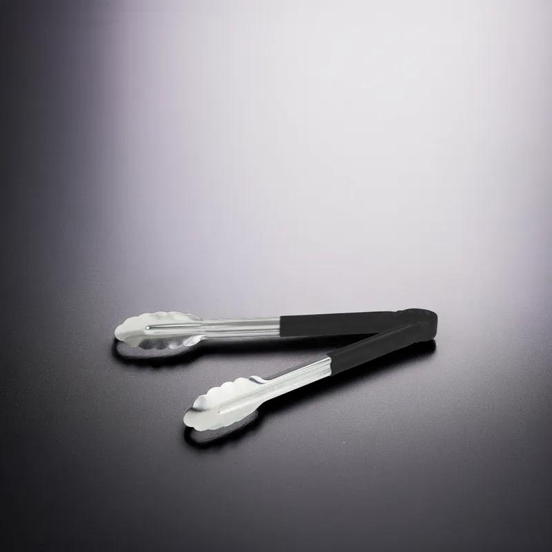 Tongs 12X1.625 IN Stainless Steel Black Utility 1/Each