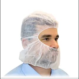 Hood Beard Cover White 100 Count/Pack 10 Packs/Case 1000 Count/Case