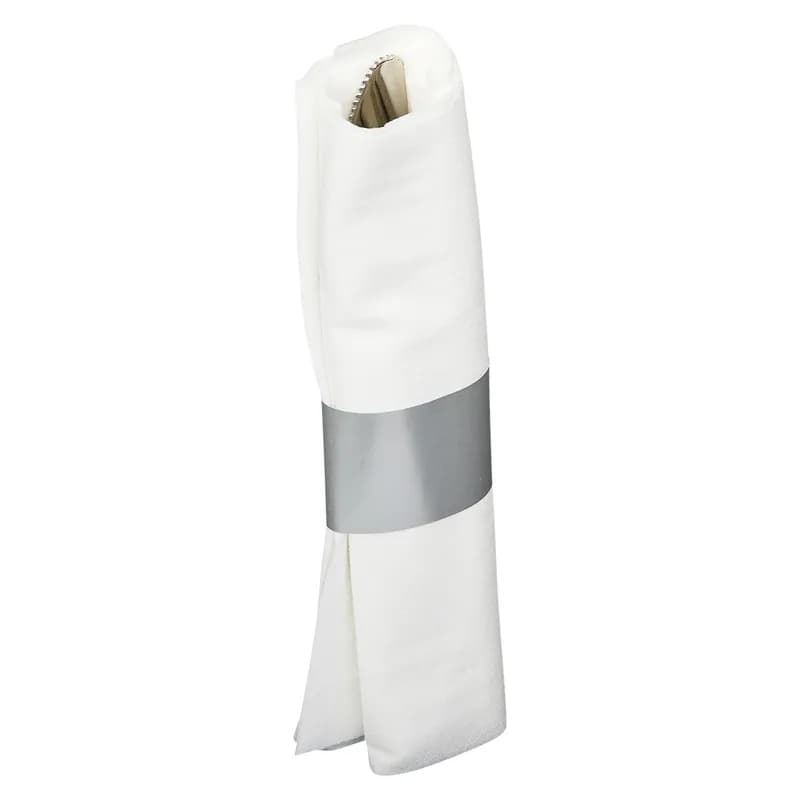 Victoria Bay 3PC Cutlery Kit PS Silver Heavy Pre-Rolled Banded With 15.5X16 Linen Feel Napkin,Fork,Knife 100/Case