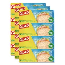 Glad® Sandwich Bag Clear 50 Count/Box 12 Box/Case