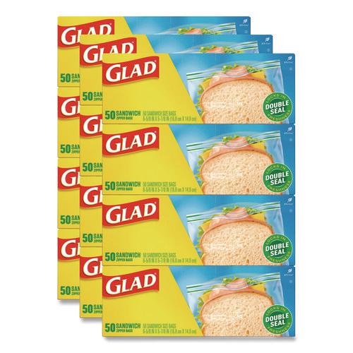 Glad® Sandwich Bag Clear 50 Count/Box 12 Box/Case