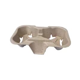 Victoria Bay Cup Carrier 7.6X4.3X1.8 IN 2 Compartment Pulp Fiber Kraft 75 Count/Pack 8 Packs/Case 600 Count/Case