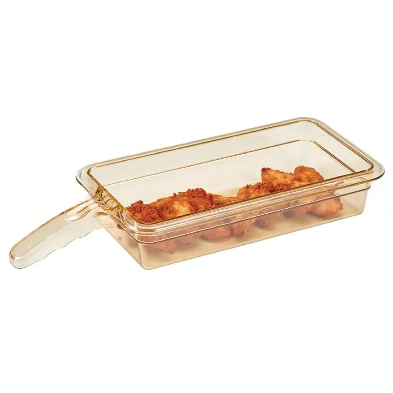 Roast Chicken Pan 12.75X6.94X2.50 IN Amber With Handle High Heat 1/3 1/Each