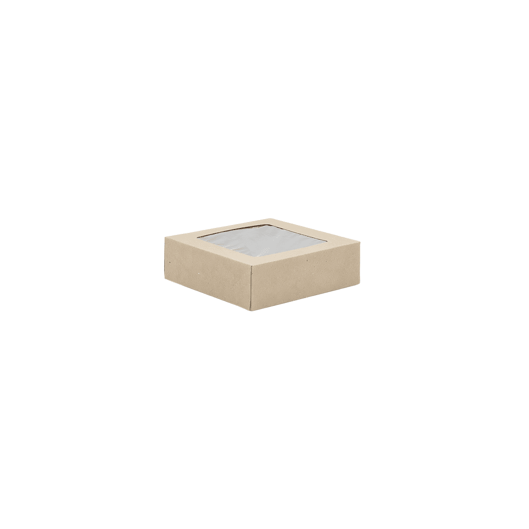Cake Box 8X8X2.5 IN Kraft Square With Window 200/Case