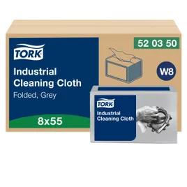 Tork W8 Cleaning Cloth  5.984X4.961 IN Folded: 2.48X2.992 IN Gray ZZ-Fold Refill 55 Count/Pack 8 Packs/Case